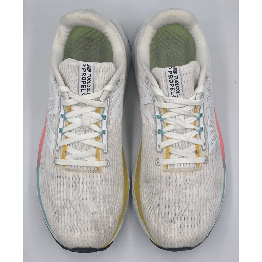 New Balance FuelCell Propel v5 Womens 9.5 White Cyber Jade Running Shoes WFCPRLC - Picture 8 of 12